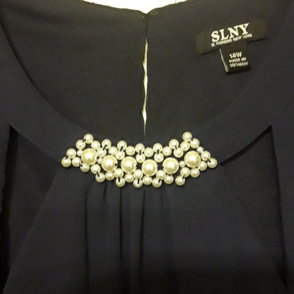 SLNY SL fashions New York blue evening dress